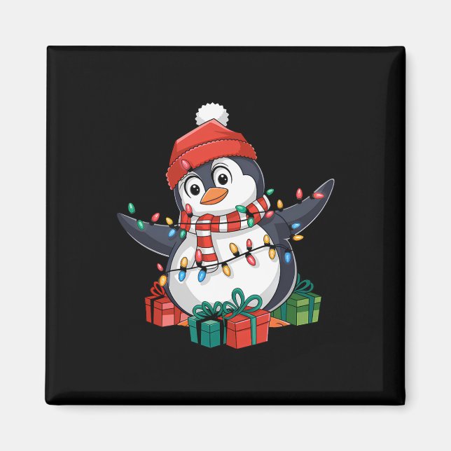 Íman Papais noeis de pinguim acende o Natal - Pinguim L (Frente)