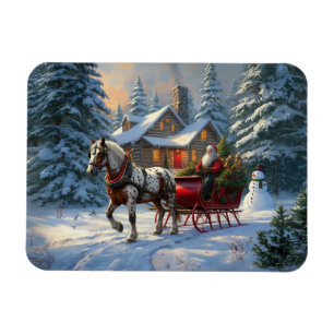 Íman Papais noeis de Sleigh de um cavalo natalino