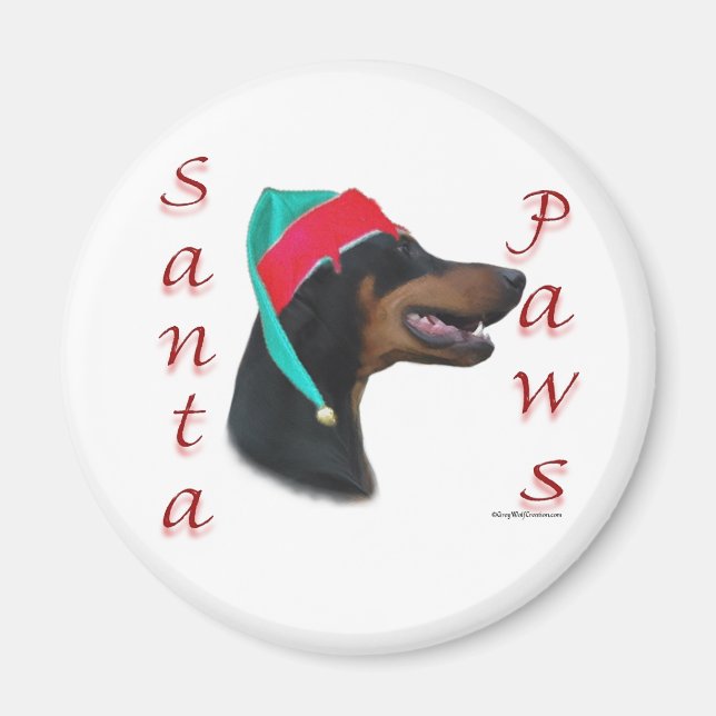 Íman Papais noeis Doberman Pinscher (preto) (Frente)