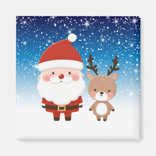 Íman Papais noeis e renas de Natal bonitos