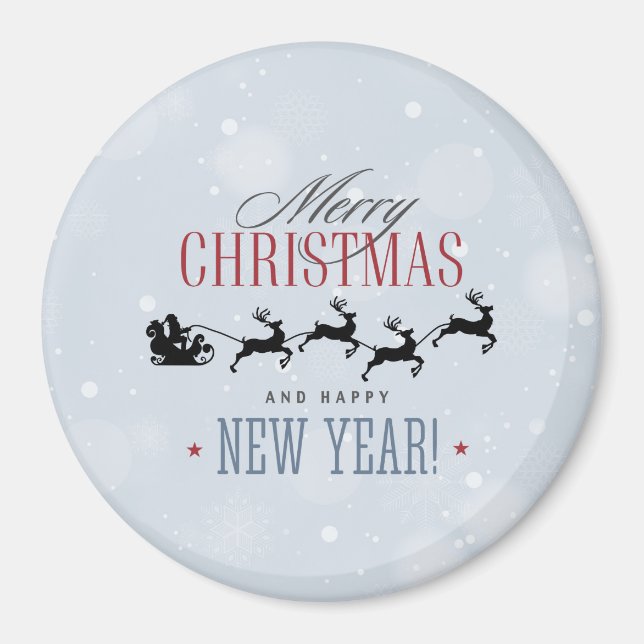 Íman Papais noeis e sua Reindeer Voadora Silhouette Nat (Frente)