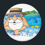 Íman Papais noeis em Waikiki<br><div class="desc">Santo Nick de férias em Waikiki,  Havaí. Surfar nas ondas grandes. Relaxamento e bronzeamento na praia no calor quente do verão. Sem neve aqui,  só um bom tempo tropical.</div>