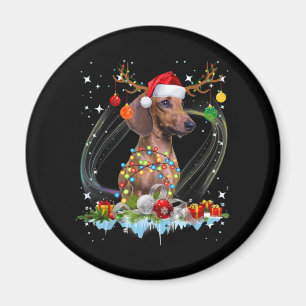 Íman Papais noeis Engraçados Dachshund Reindeer Natal 