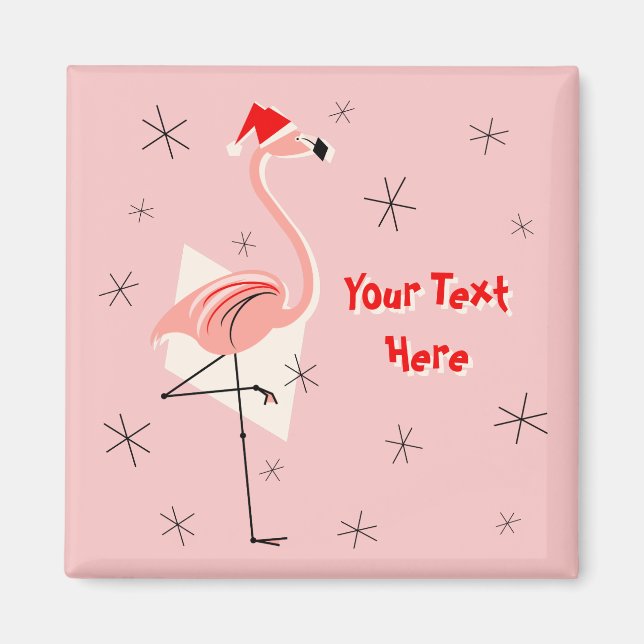 Íman Papais noeis Flamingo, Cor-de-rosa, magneta (Frente)