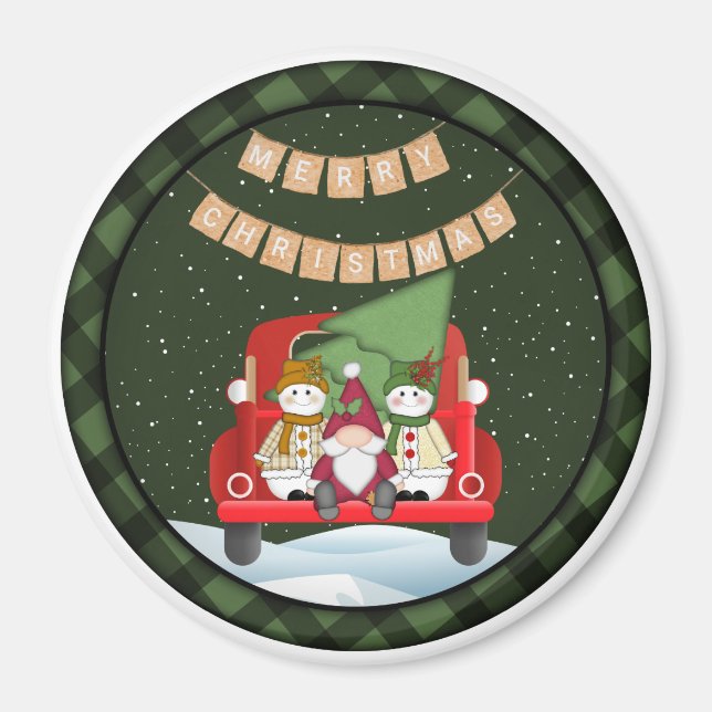 Íman Papais noeis Gnome e Snowmen (Frente)