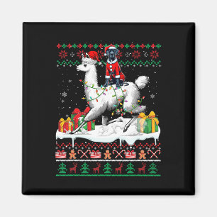 Íman Papais noeis Great Dane Riding Llama Christmas Swe