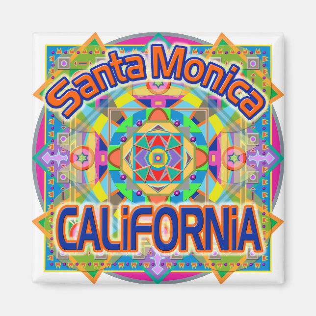 Íman Papais noeis Monica CALIFÓRNIA Happy Magnet (Frente)