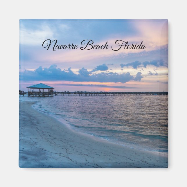 Íman Papais noeis Navais Rosa Sunset Square Magnet (Frente)