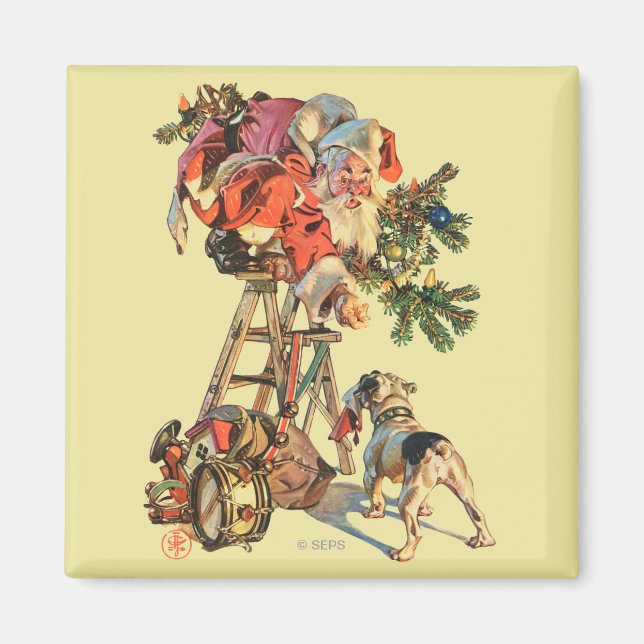 Íman Papais noeis para cima de uma escada (Frente)