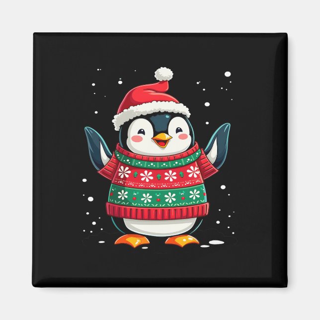 Íman Papais noeis Pinguins de Natal (Frente)