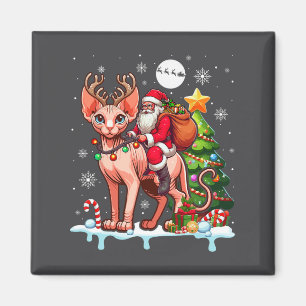 Íman Papais noeis Que Andam Rebelde Sphynx Cat Xmas Tre
