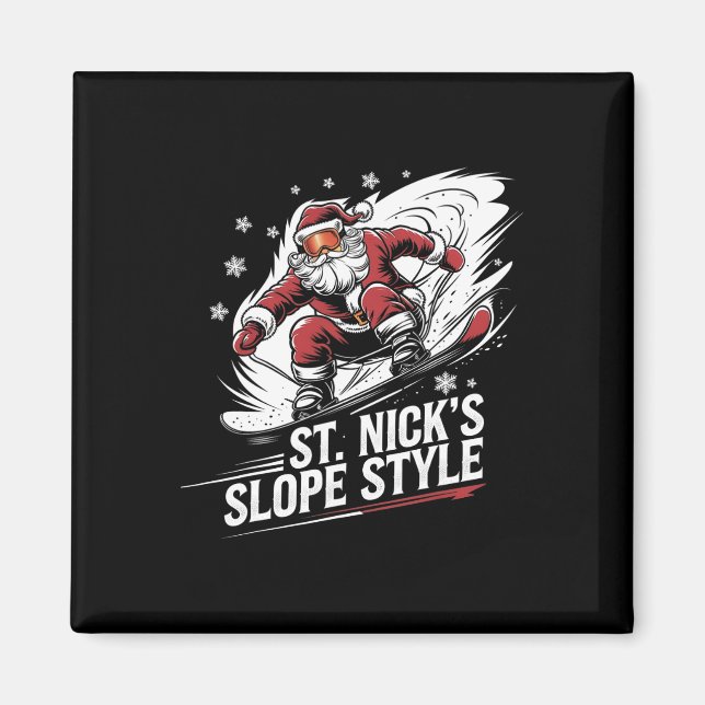Íman Papais noeis Snowboarder Rua de Natal, Nick. (Frente)