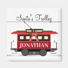 Íman Papais noeis Trolley Christmas Magnet