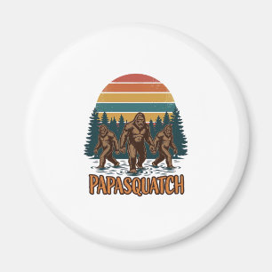 Íman Papasquatch Bigfoot Desenho Vetorial Vintage Pôr d