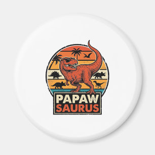 Íman Papawsaurus Design Vetorial Dinossauro Retro Pôr d