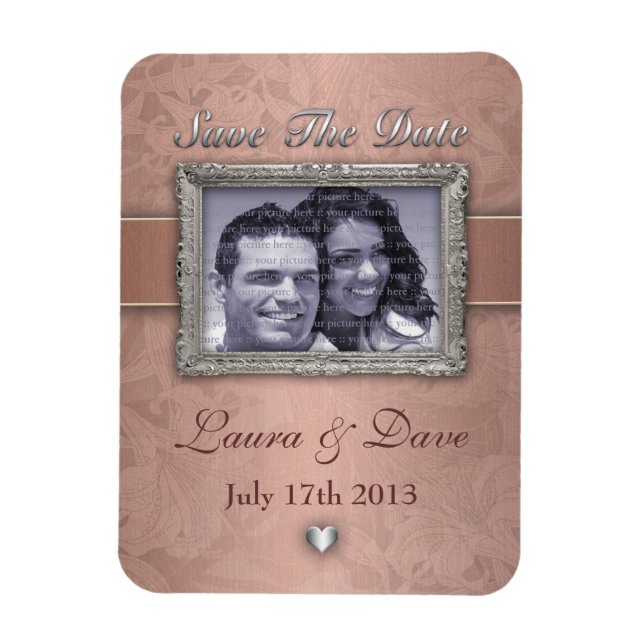 Íman PAPEL DE CARTA de Casamento LILY - Cobre (Vertical)