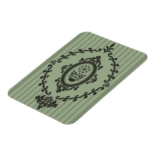 Íman Papel de Parede Barroco em Verde (Left Side)