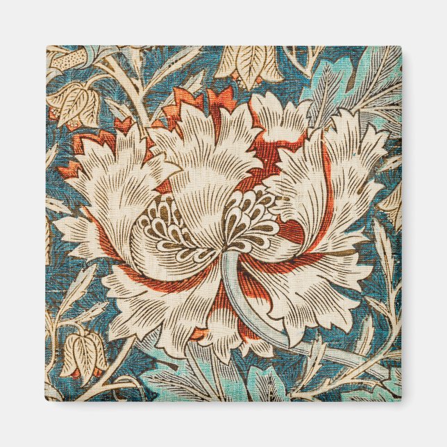 Íman Papel de Parede Floral Blue Honeysuckle de Morris  (Frente)