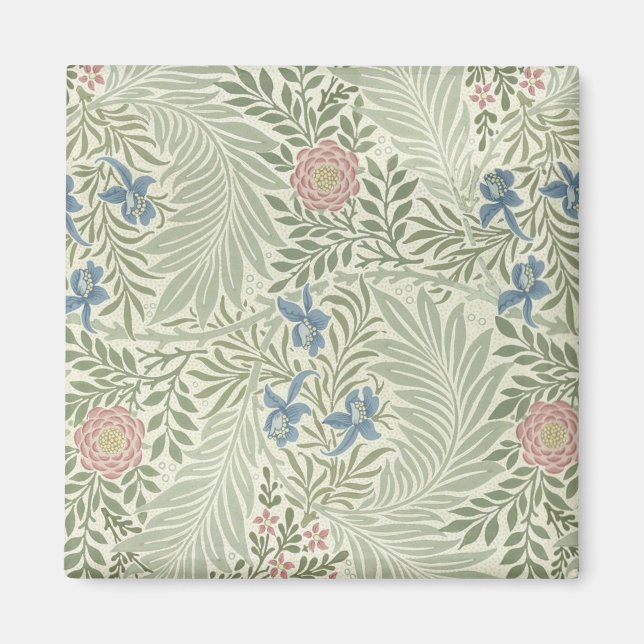 Íman Papel de Parede Floral Larkspur de William Morris (Frente)