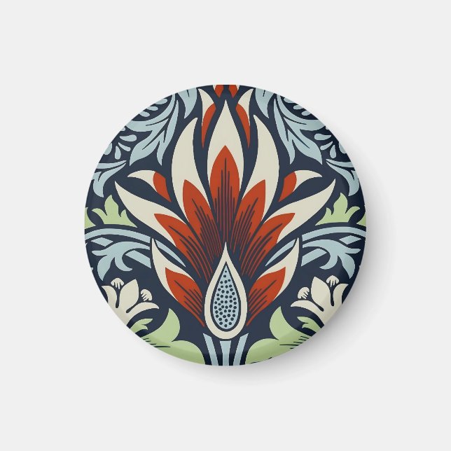 Íman Papel de Parede Floral Morris Navy Blue Snakeshead (Frente)