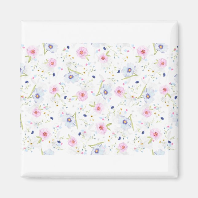 Íman Papel Digital de Padrões Florais (Frente)