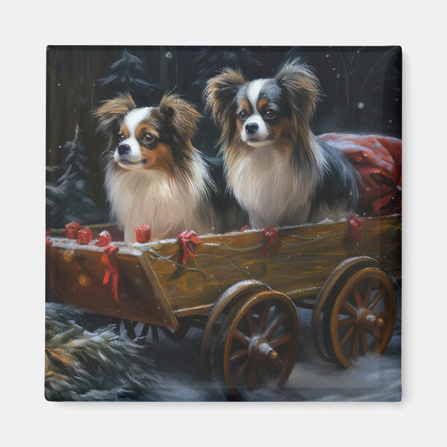 Íman Papel Papillon Sleigh Natal Decoração (Frente)