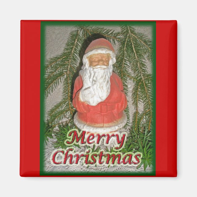 Íman Papier Mache Papais noeis de Natal Correspondentes (Frente)