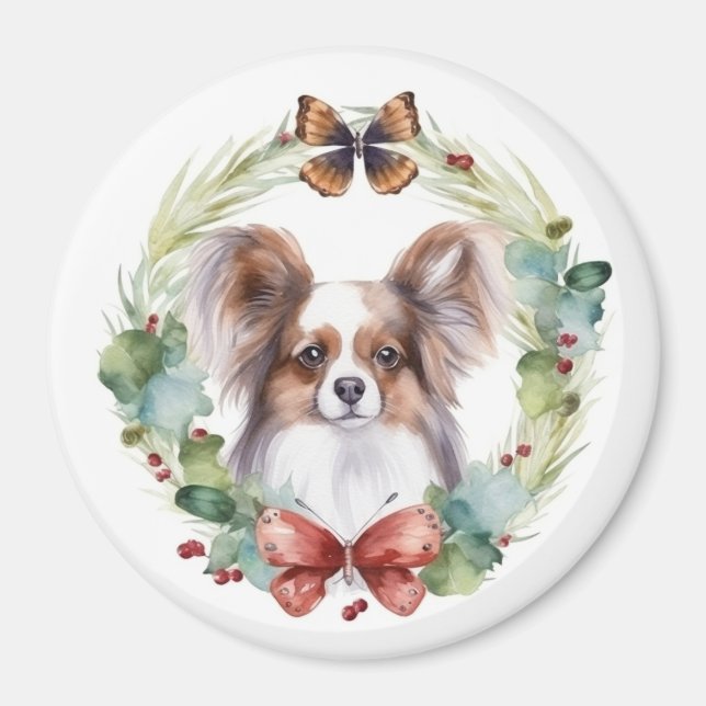 Íman Papillon Christmas Wreath Festivo Pup (Frente)