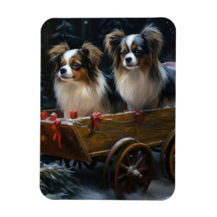Íman Papillon Snowy Sleigh Decoração de Natal