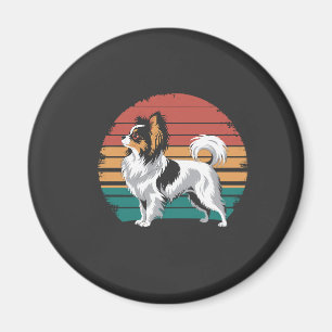 Íman Papoila Retro Vintage Amante do Cão Animal Papillo