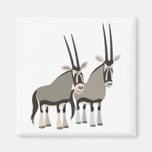 Íman Par bonito de desenho animado oryxes Magnet