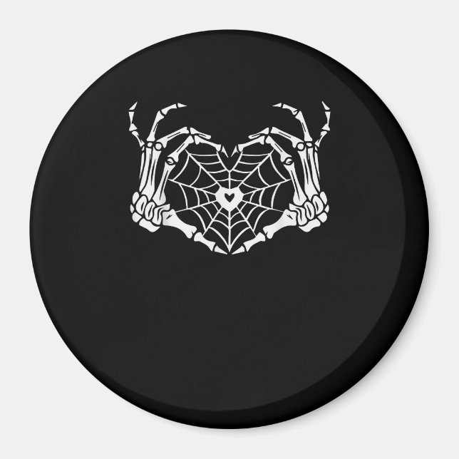 Íman Par Cobweb do Halloween do Skeleton Heart Spiderwe (Frente)