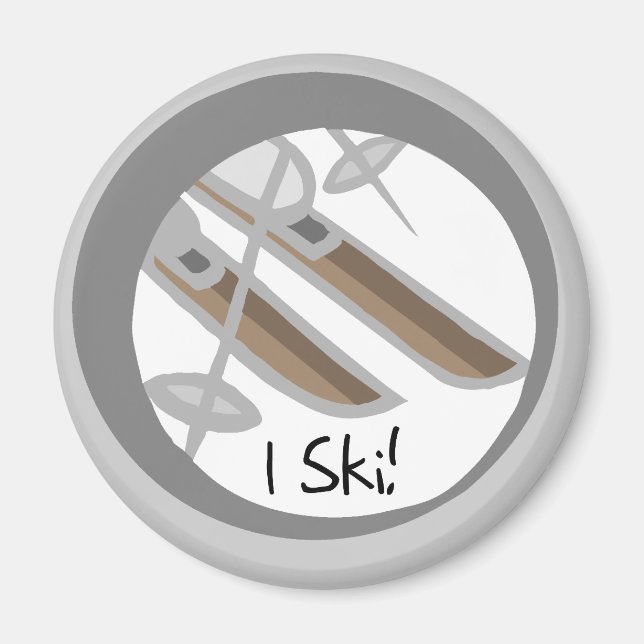 Íman Par de Skis I Esquiar T-shirts e presentes (Frente)