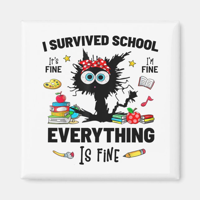 Íman Para a escola feliz primeiro dia de escola é ótimo (Frente)