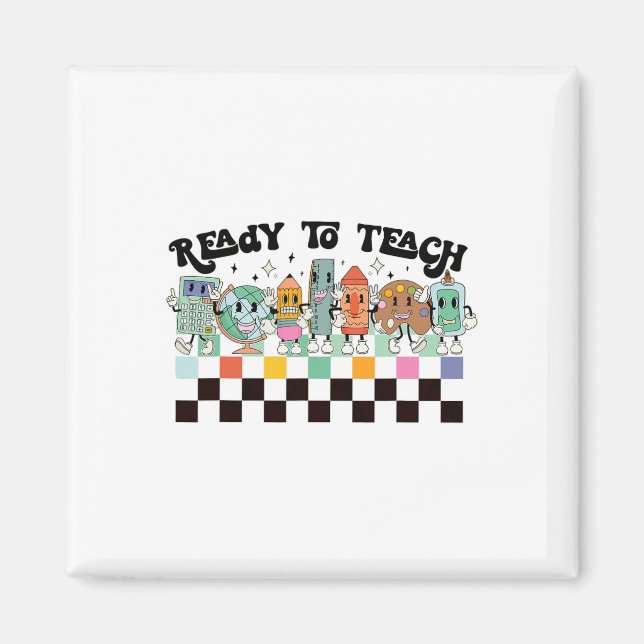 Íman Para Aprender A Vida De Professora Retro Em Groovy (Frente)