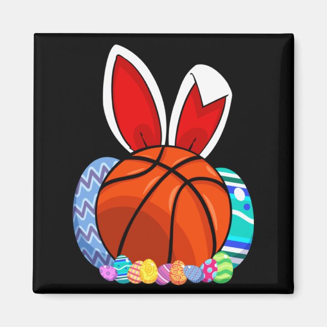 Íman Para Coelho de Páscoa de Basquetebol (Frente)