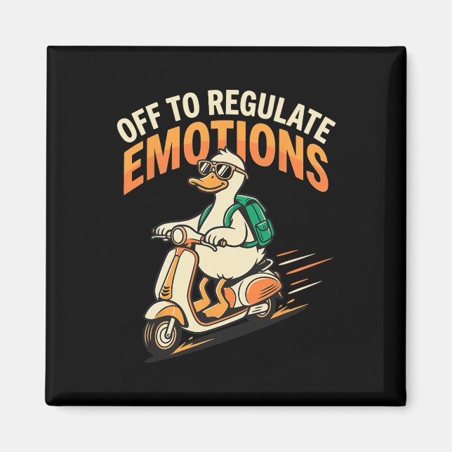 Íman Para Regular Emoções Patinete de Ganso Divertido M (Frente)