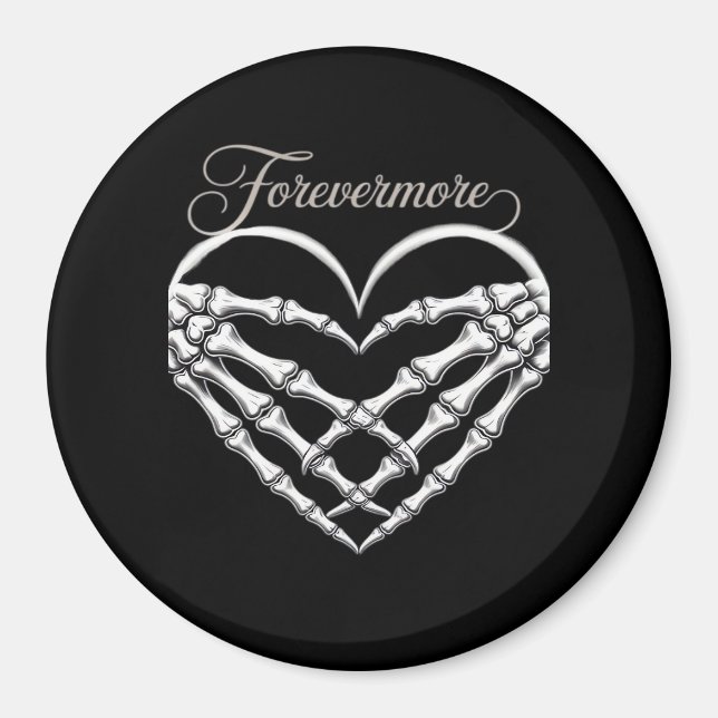 Íman Para sempre, Esqueleto Mão Romance Gótico Coração (Frente)