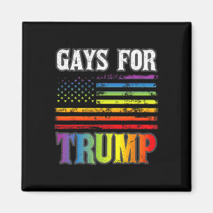 Íman Para Trump Lgbt Pride Gay Rainbow Flag Vote Republ