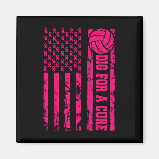 Íman Para Um Cancer De Vôlei Rosa-Americano (Frente)