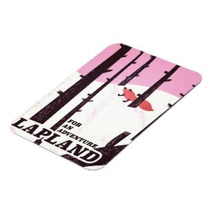 Íman Para um poster vintage de Lapland da aventura