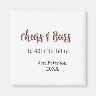 Íman Parabéns & cervejas para 40º aniversário cinza ano