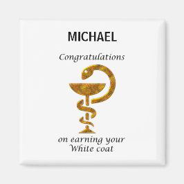 Íman Parabéns de Cerimônia de Casaco Branco da Farmácia