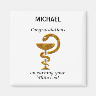 Íman Parabéns de Cerimônia de Casaco Branco da Farmácia