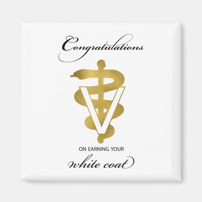 Íman Parabéns de Cerimônia de Casaco Veterinária (Frente)