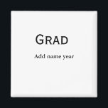 Íman Parabéns de formando adicionar classe de nome do a<br><div class="desc">designs personalizados simples</div>