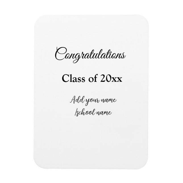 Íman Parabéns de graduação simples, adicionar classes m (Vertical)