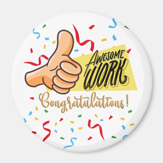 Íman parabéns de trabalho awsome (Frente)