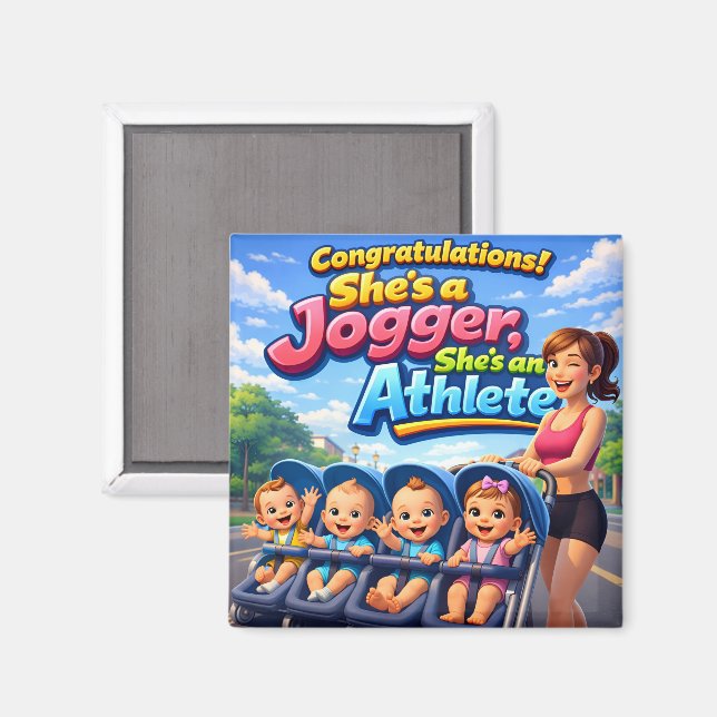 Íman Parabéns, ela é uma atleta corredora quádrupla (Front/Back)
