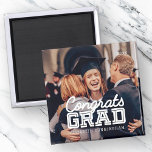 Íman Parabéns Formando Foto de Pré-Disquete Simples Mod<br><div class="desc">Este design simples e clássico é composto por tipografia serif e adiciona uma foto personalizada.</div>